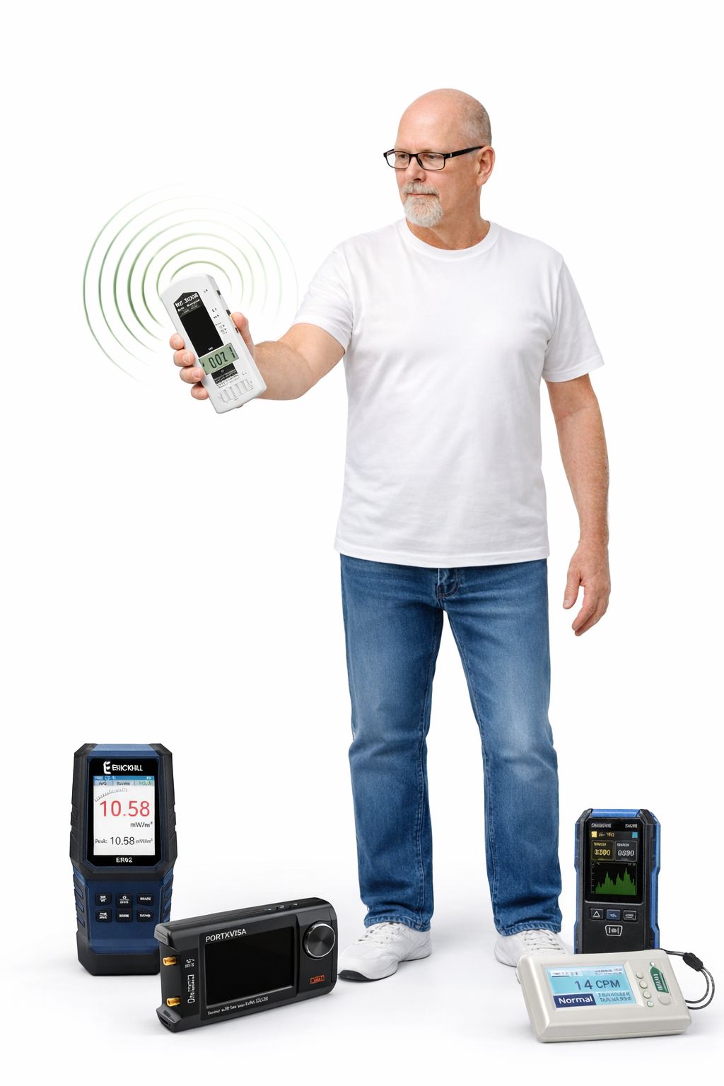 Quelle: KI (ChatGPT) generiertes Bild Energetiker beim Identifizieren von EMF